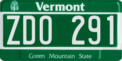VT license plate ZDO291