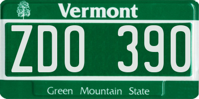 VT license plate ZDO390