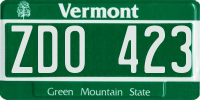 VT license plate ZDO423
