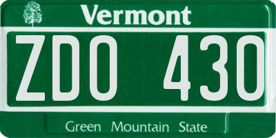 VT license plate ZDO430