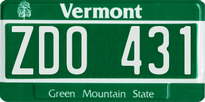 VT license plate ZDO431