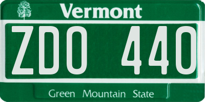 VT license plate ZDO440