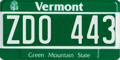 VT license plate ZDO443