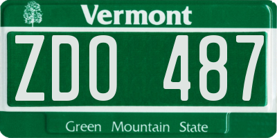 VT license plate ZDO487