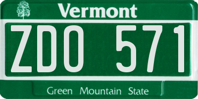 VT license plate ZDO571