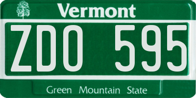 VT license plate ZDO595