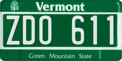 VT license plate ZDO611