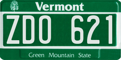 VT license plate ZDO621