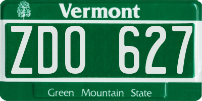 VT license plate ZDO627