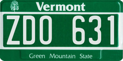 VT license plate ZDO631