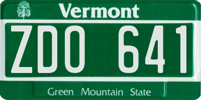 VT license plate ZDO641