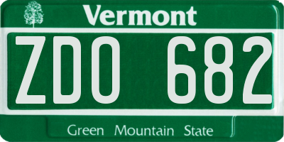 VT license plate ZDO682