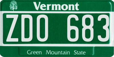 VT license plate ZDO683