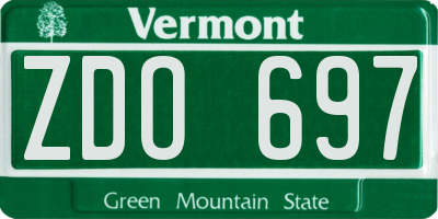 VT license plate ZDO697