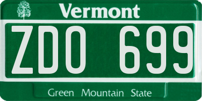 VT license plate ZDO699