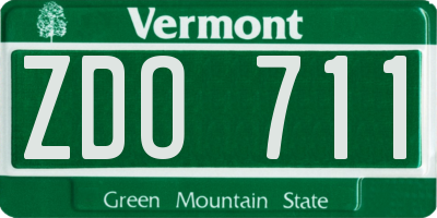 VT license plate ZDO711