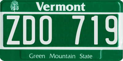 VT license plate ZDO719