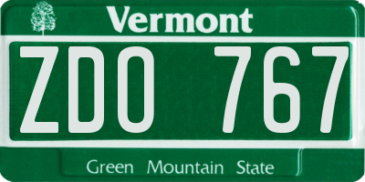 VT license plate ZDO767