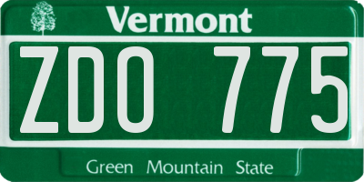 VT license plate ZDO775