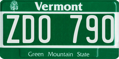 VT license plate ZDO790