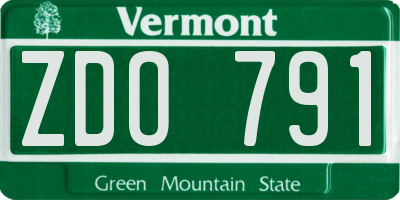 VT license plate ZDO791