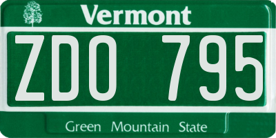 VT license plate ZDO795