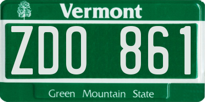 VT license plate ZDO861
