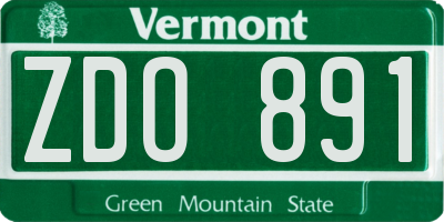 VT license plate ZDO891