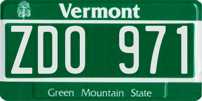 VT license plate ZDO971