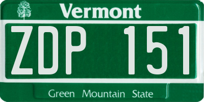 VT license plate ZDP151