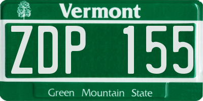 VT license plate ZDP155