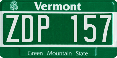 VT license plate ZDP157