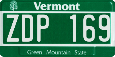VT license plate ZDP169