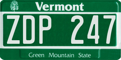 VT license plate ZDP247
