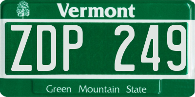 VT license plate ZDP249