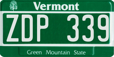 VT license plate ZDP339