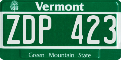 VT license plate ZDP423