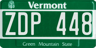 VT license plate ZDP448