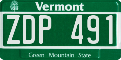 VT license plate ZDP491