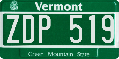 VT license plate ZDP519