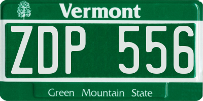 VT license plate ZDP556