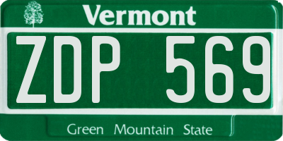 VT license plate ZDP569