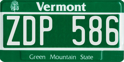 VT license plate ZDP586