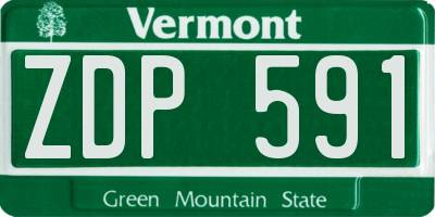 VT license plate ZDP591