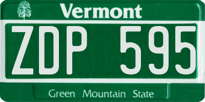 VT license plate ZDP595