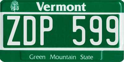 VT license plate ZDP599