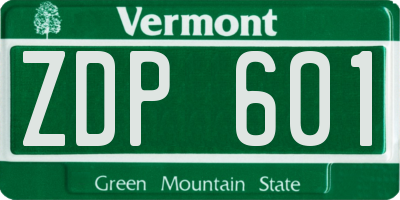 VT license plate ZDP601
