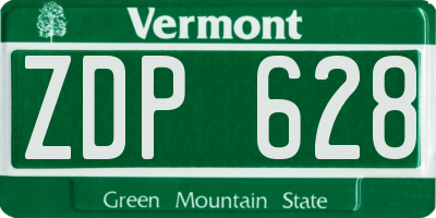 VT license plate ZDP628