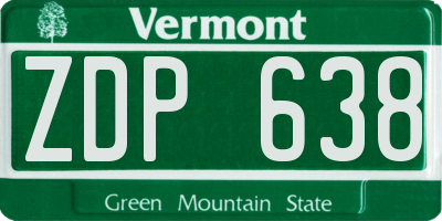 VT license plate ZDP638