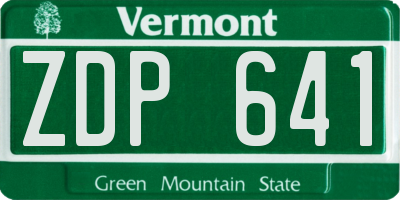 VT license plate ZDP641